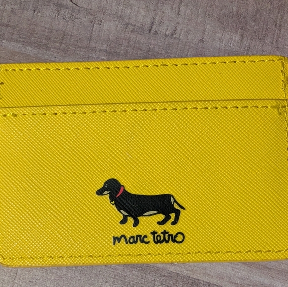 Marc Tetro Yellow Crossbody Bag with Dachshund, Matching Wallet - Picture 4 of 8